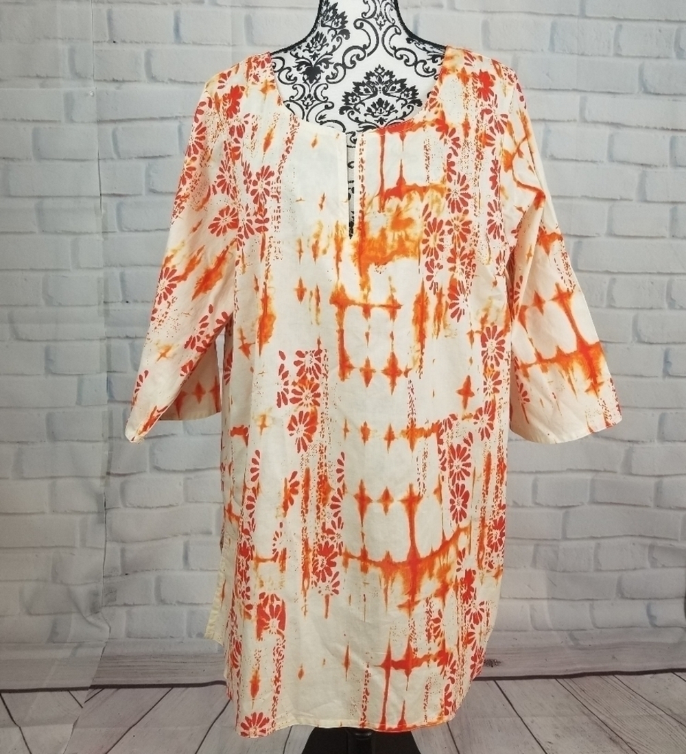 Avenue geo print semi sheer tunic size 22/24 NWT